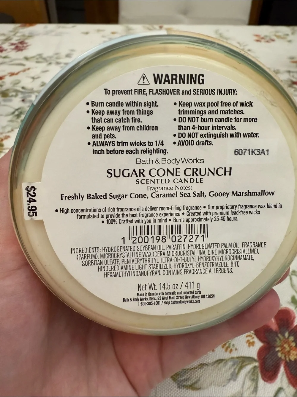 Bath & Body Works Sugar Cone Crunch Soy Wax Candle
